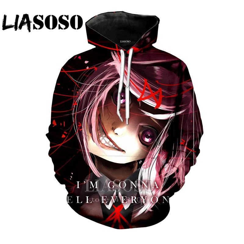 12 LIASOSO, Забавный 3D принт, для женщин, новинка, для мужчин,, аниме, doki, милый, длинный рукав, homme, Harajuku, толстовки, худи, модная, D879 - Цвет: 12