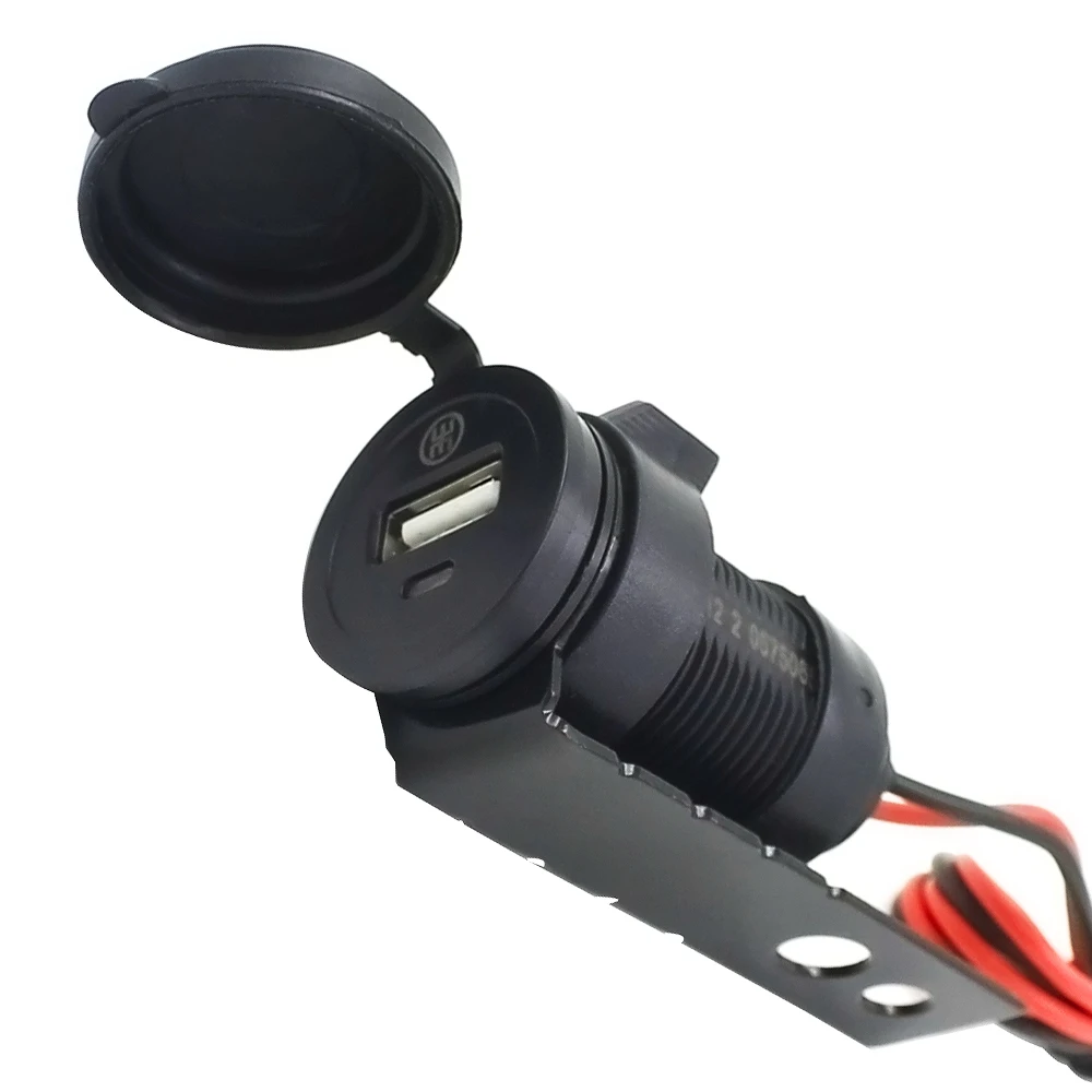 12V черный Водонепроницаемый Мотоцикл Скутер Руль USB для сотового телефона