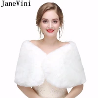 janevini chic bridal white cape shawl faux fur wrap winter wedding party evening shoulder wraps stoles bolero fourrure mariage
