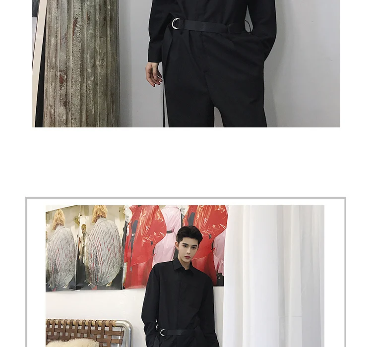 MIXCUBIC, осень, английский стиль, черный комбинезон, брюки, мужские, повседневные, тонкие комбинезоны, комбинезон, брюки, мужские брюки, M-XXL