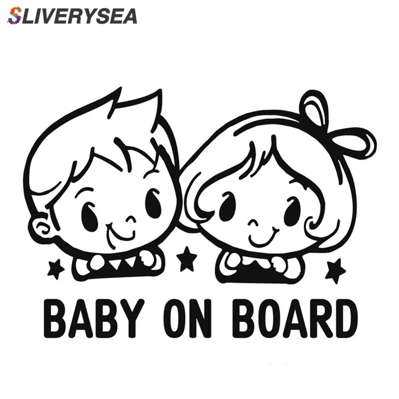 SLIVERYSEA BABY ON BOARD Creative Fashion Car Sticker Tail Warning Sign Decal Styling #B1071 | Автомобили и мотоциклы