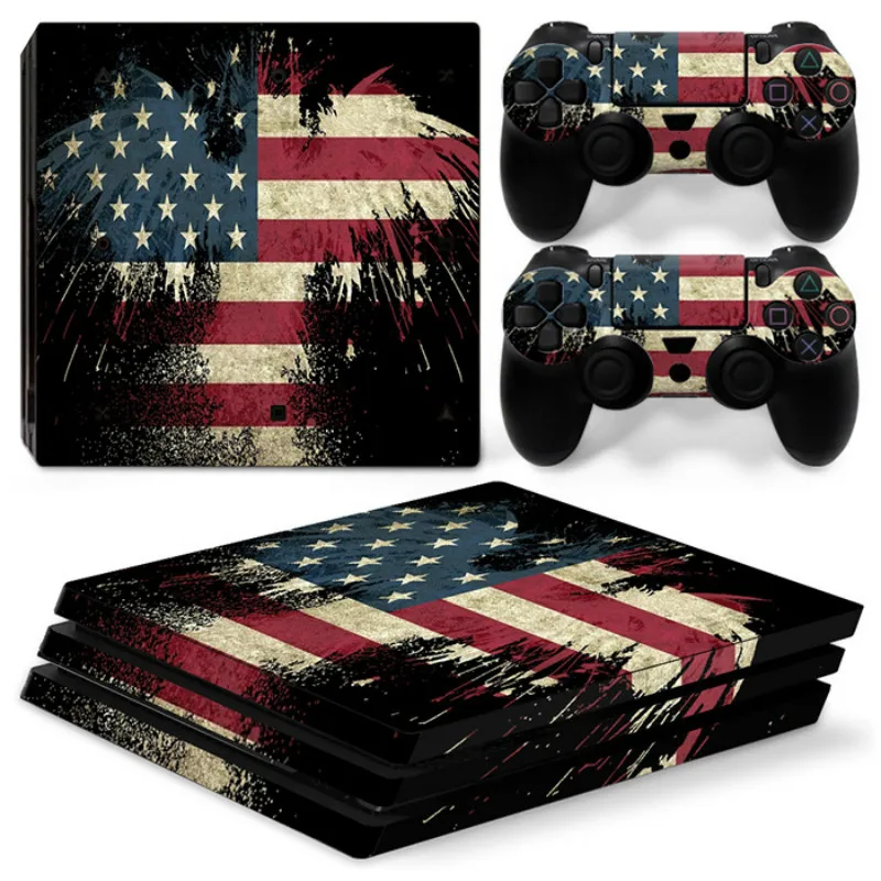 6 Многоцветная виниловая кожа для PS4 Pro наклейка консоль+ 2 контроллера наклейка PCV наклейка для sony Playstation 4 Pro Аксессуары для игр - Цвет: 6