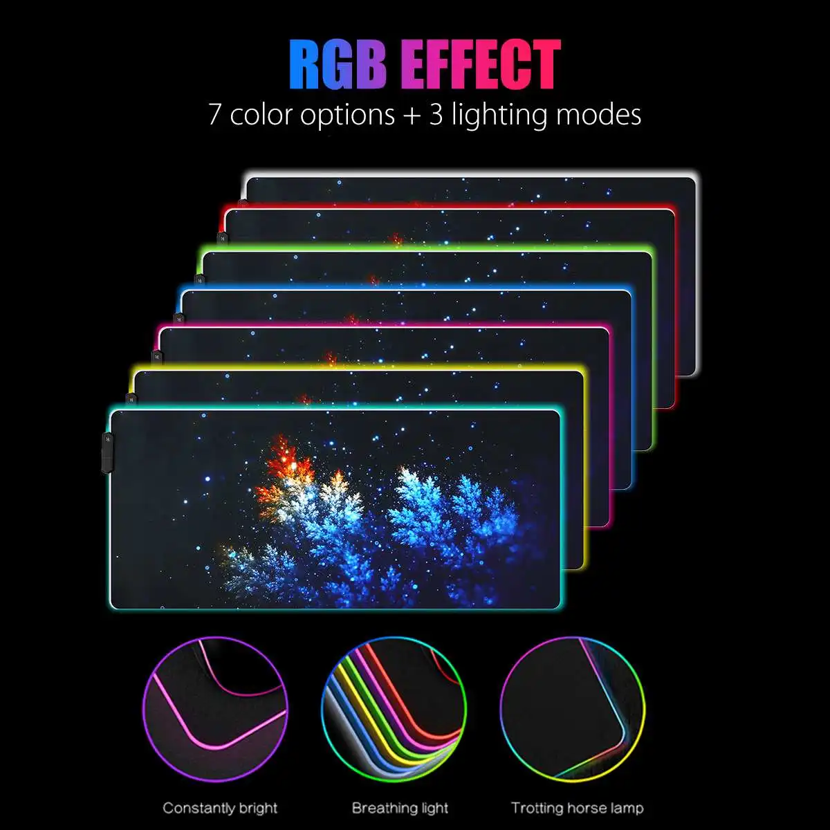 Игровой коврик для мыши светодиодный RGB большой геймер Коврик USB с подсветкой