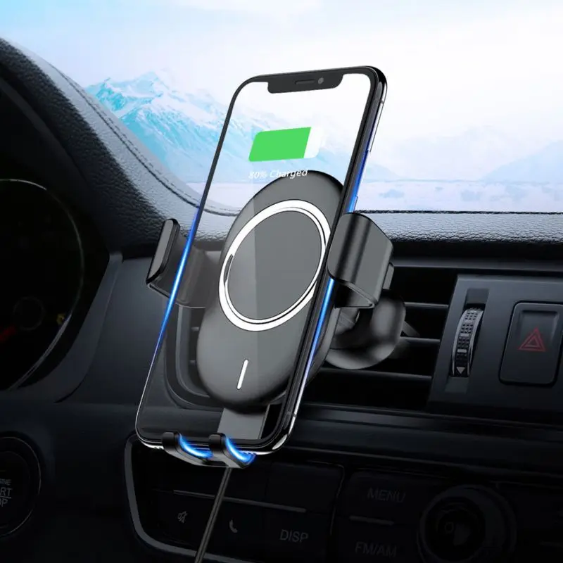 Qi автомобильное беспроводное зарядное устройство для iPhone X 8 10 Вт быстрая