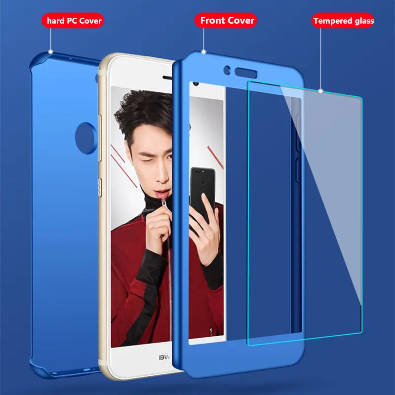 360 Protective Cases For Huawei Enjoy 7S P Smart Full cover Hard pc case for 7 8 Plus Shockproof phone shell Bag |