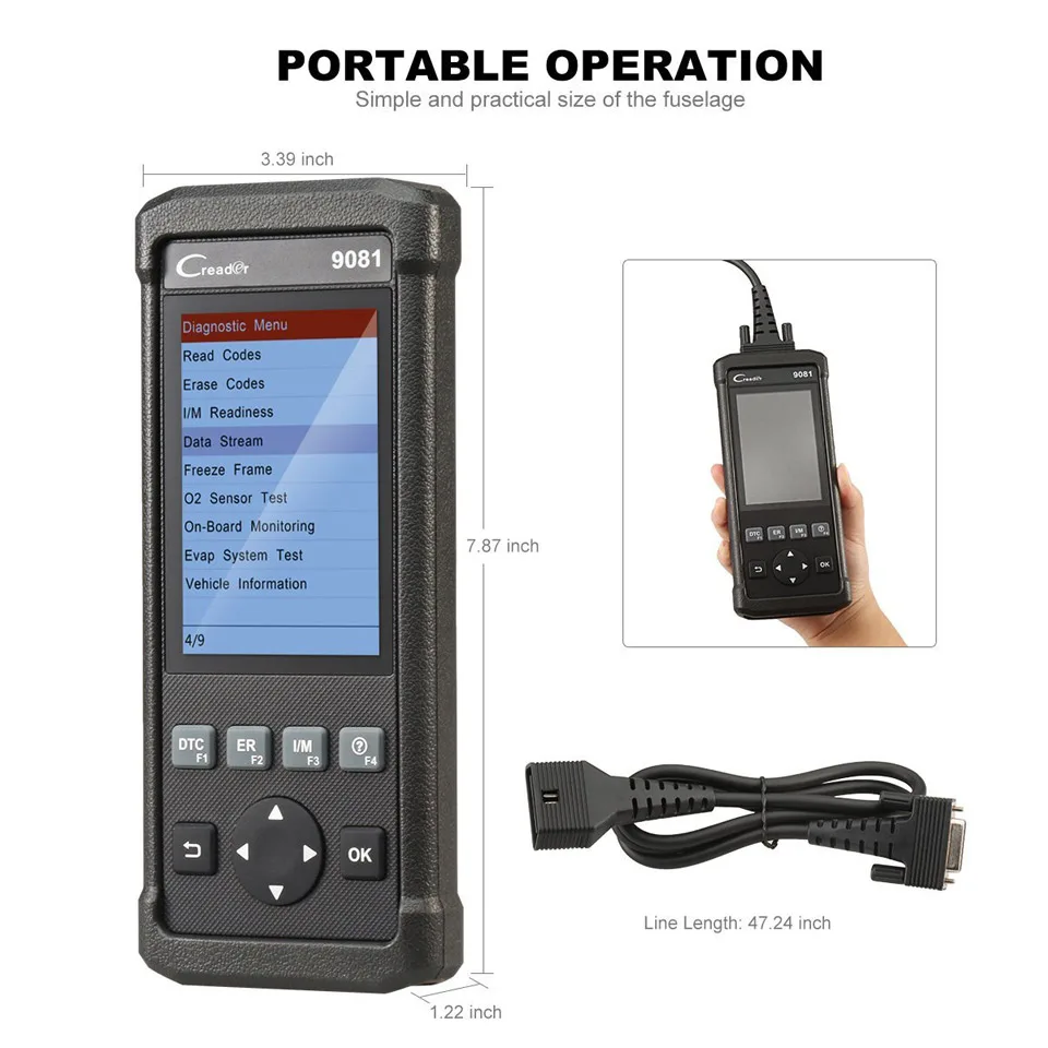 Запуск полный obd2 читателя Кода x431 Creader 9081 поддержка масло/EPB/SAS/BMS/DPF/TPMS/ ABS/IMMO