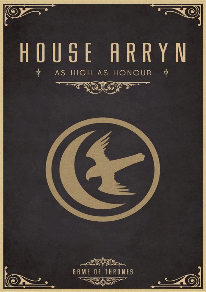 Game Of Thrones Movie TV Vintage Kraft Paper Poster Bar Cafe Home Decor Painting Wall Sticker - Цвет: Серебристый