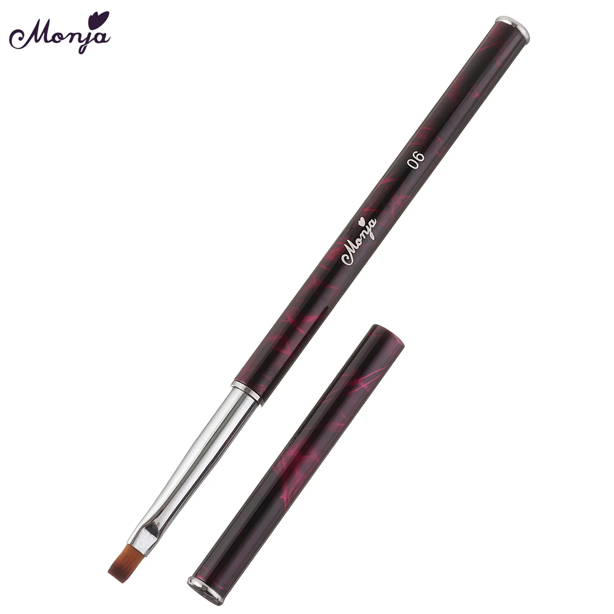 Small Flat Top Pen Monja нейл-арта акрил поли гель для ногтей резьба 3D линии сетки цветок градиент рисования лайнер ручка кисти инструменты для маникюра - Цвет: Small Flat Top Pen