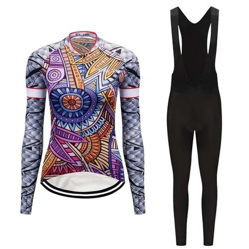 jersey and pants Зимний комплект из Джерси с длинным рукавом для езды на велосипеде, женский теплый флисовый костюм для езды на велосипеде, mtb дорожный велосипед, одежда для Майо, Униформа, одежда - Цвет: jersey and pants