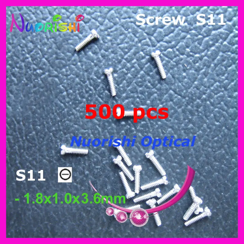 Silver Minus Head S11 1,8X1,0X3,6 мм 500 шт очки носовые накладки ремонт минивинты голова в или+ Тип - Цвет оправы: Silver Minus Head