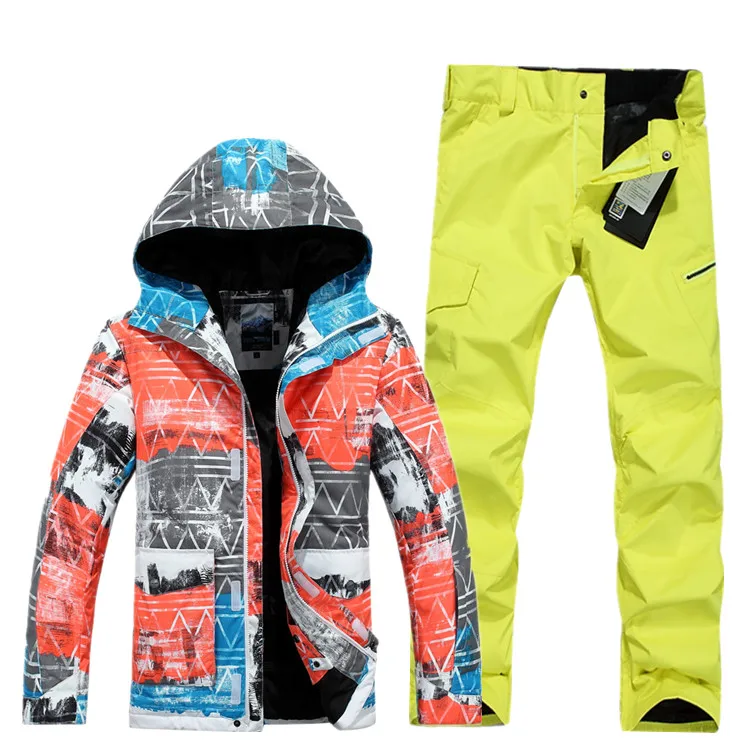 Зима GSOU снег доска Куртки и брюки Лыжная куртка мужчин Горные лыжи костюмы для мужчин водонепроницаемые лыжные jas esqui для лыжников