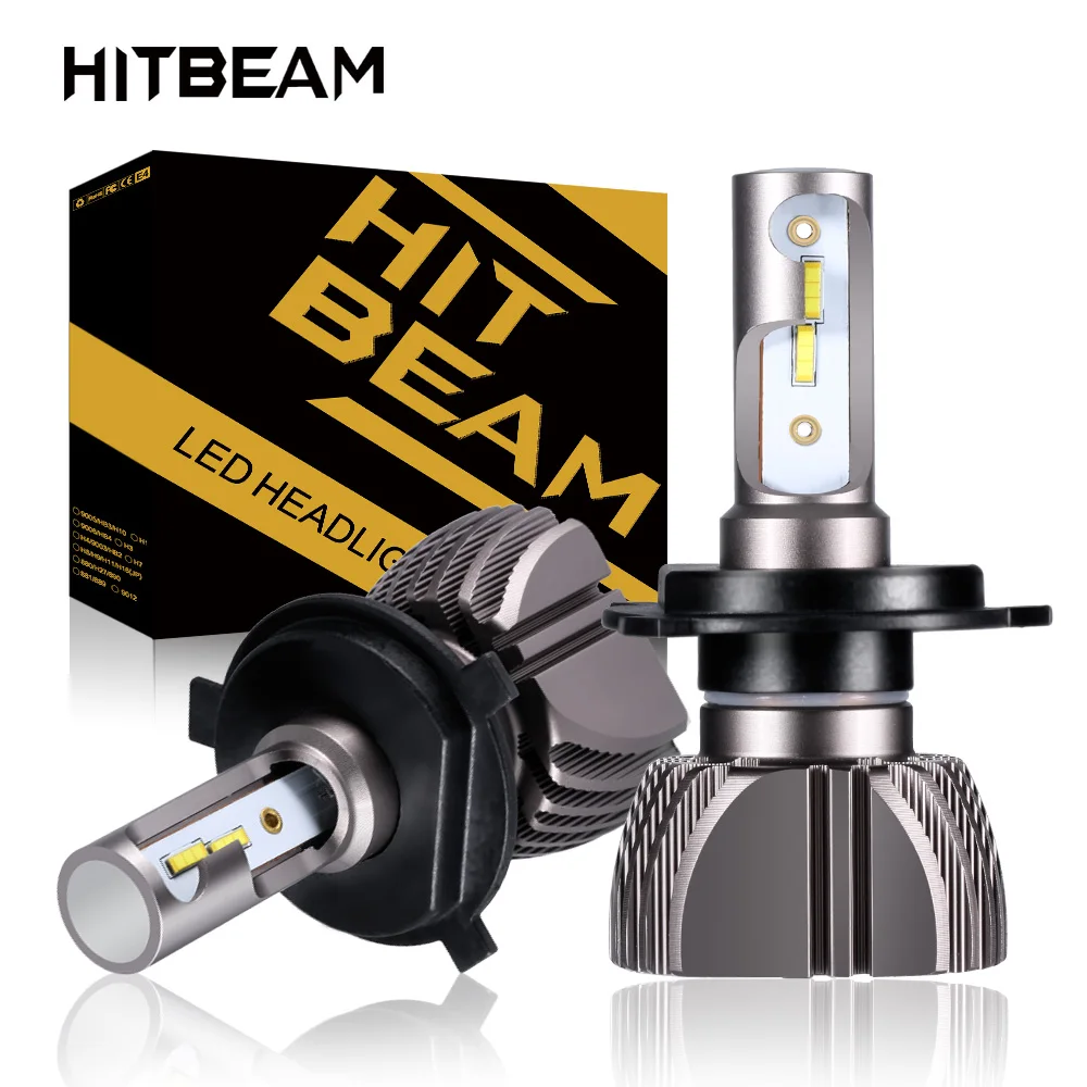 HITBEAM h4 светодиодные лампы 6500k H4 h1 h11 hb3 hb4 H7 автомобильные передние противотуманные