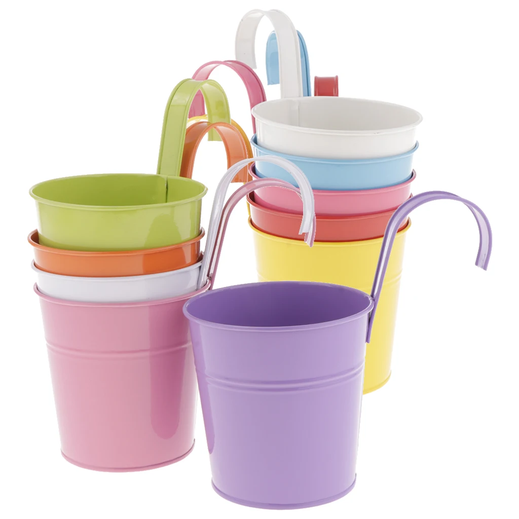 

Pack 10 Garden Plant Metal Planter Home Decorative Flower Pot Hanging Set