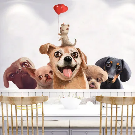 

78*100 см Мультяшные Животные стикер на стену собака для детской комнаты украшение детской комнаты Наклейка на стену домашний декор настенные...