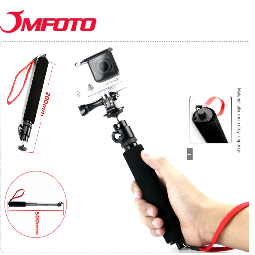 JMFOTO для Gopro аксессуары выдвижной водонепроницаемый монопод Go pro Hero 5 4 3 + Xiaomi Yi SJCAM