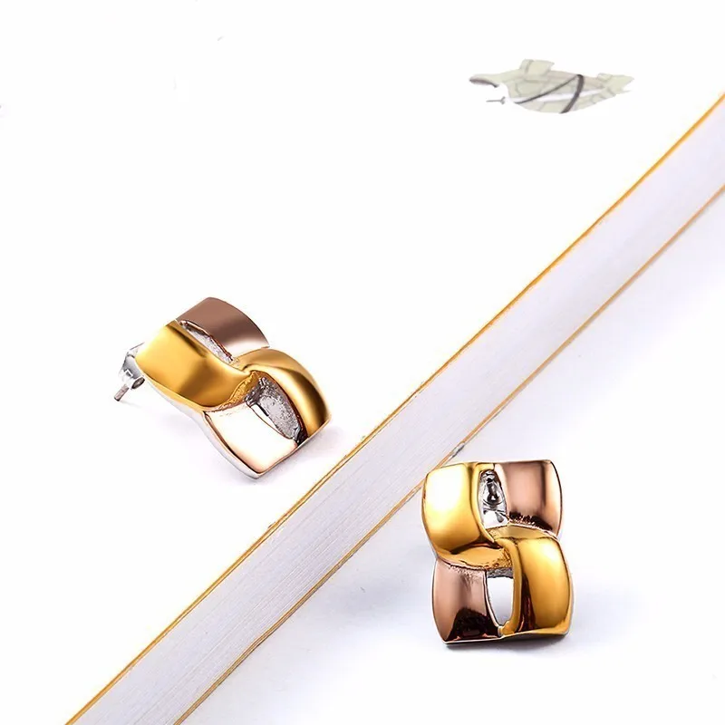 RIR Fashionable Infinity Jewelry Sets African Style Stainless Steel Geometric Necklace and Stud Earrings For Brides | Украшения и