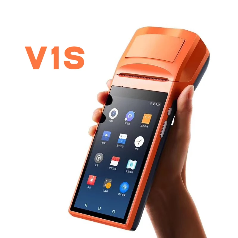 SM V1 5 дюймовый сенсорный экран ручной 3g Andoid Мини Pos машина с Bluetooth Wifi Термальный