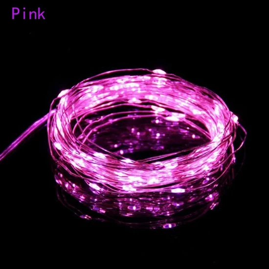 pink Светодиодный светильник с USB и батареей для самостоятельного украшения 1 м, 2 м, 3 м, 5 м, вечерние декары для свадьбы, домашнего декора, для летней вечеринки, вечерние принадлежности для куриц - Цвет: pink
