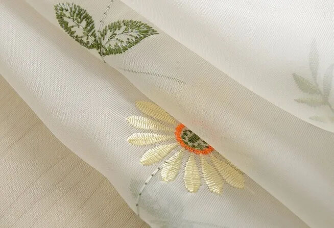 1 шт. вышитая ромашка рустикальная занавеска из органзы готовая кухонная