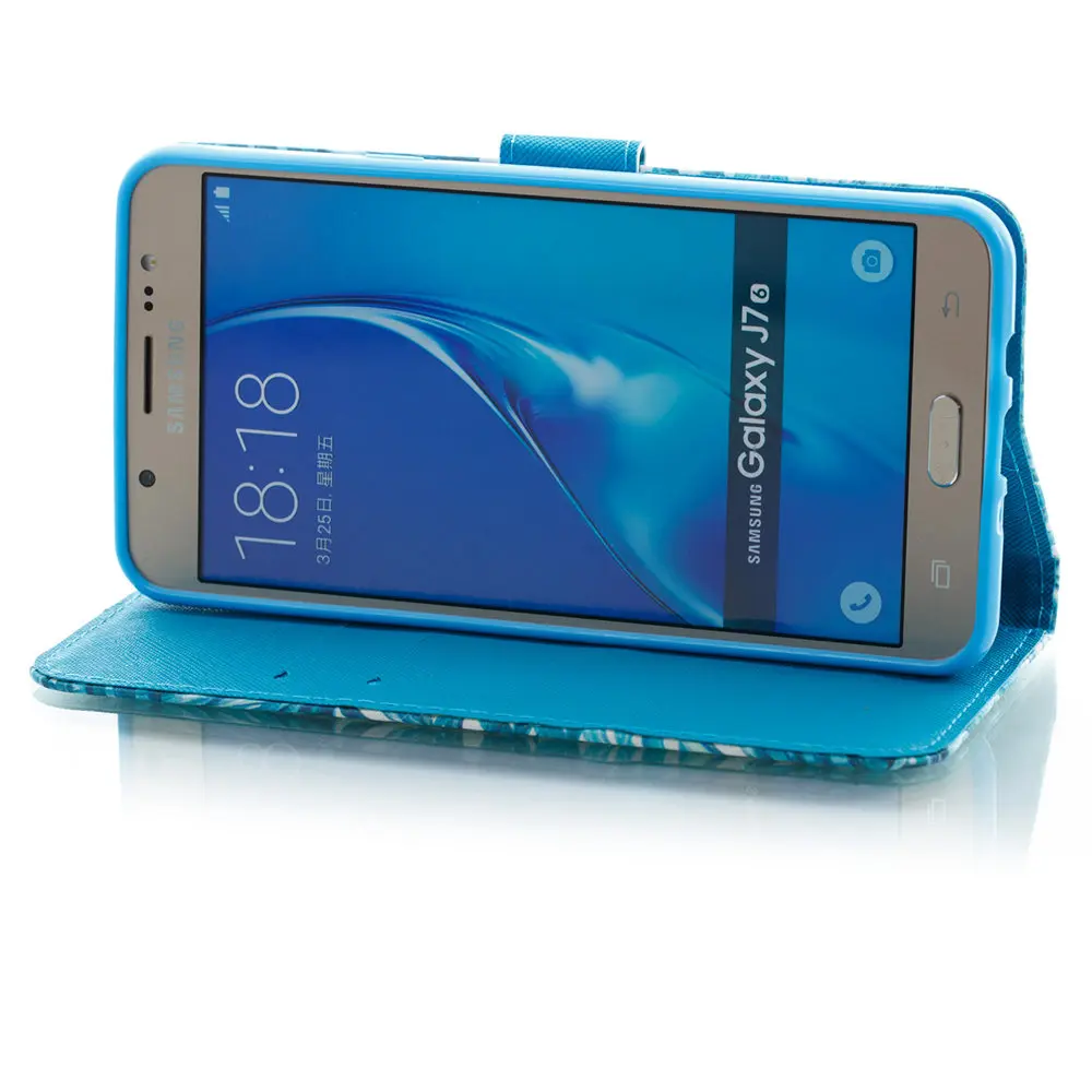 Чехол для Samsung Galaxy J7 2016 J710F J710FN J710FN/DS Фламинго Единорог Флип кожаный бумажник чехол