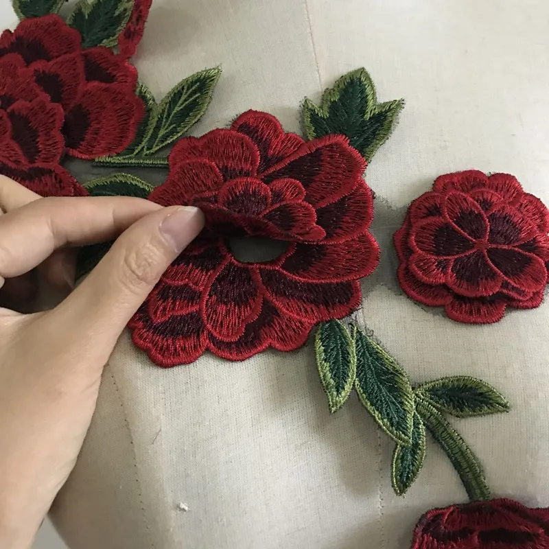 FFLACELL цветы вышитые патчи Швейные наклейки для аппликация на одежду DIY аксессуары