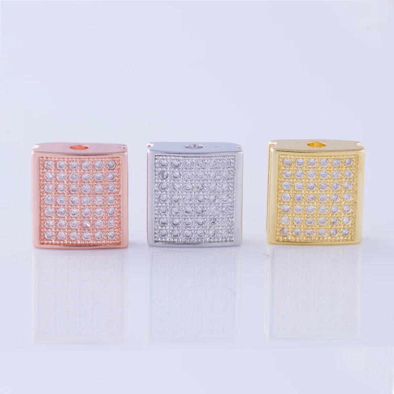 Золотые микро-паве ювелирные изделия сверкающие циркониевые квадратные