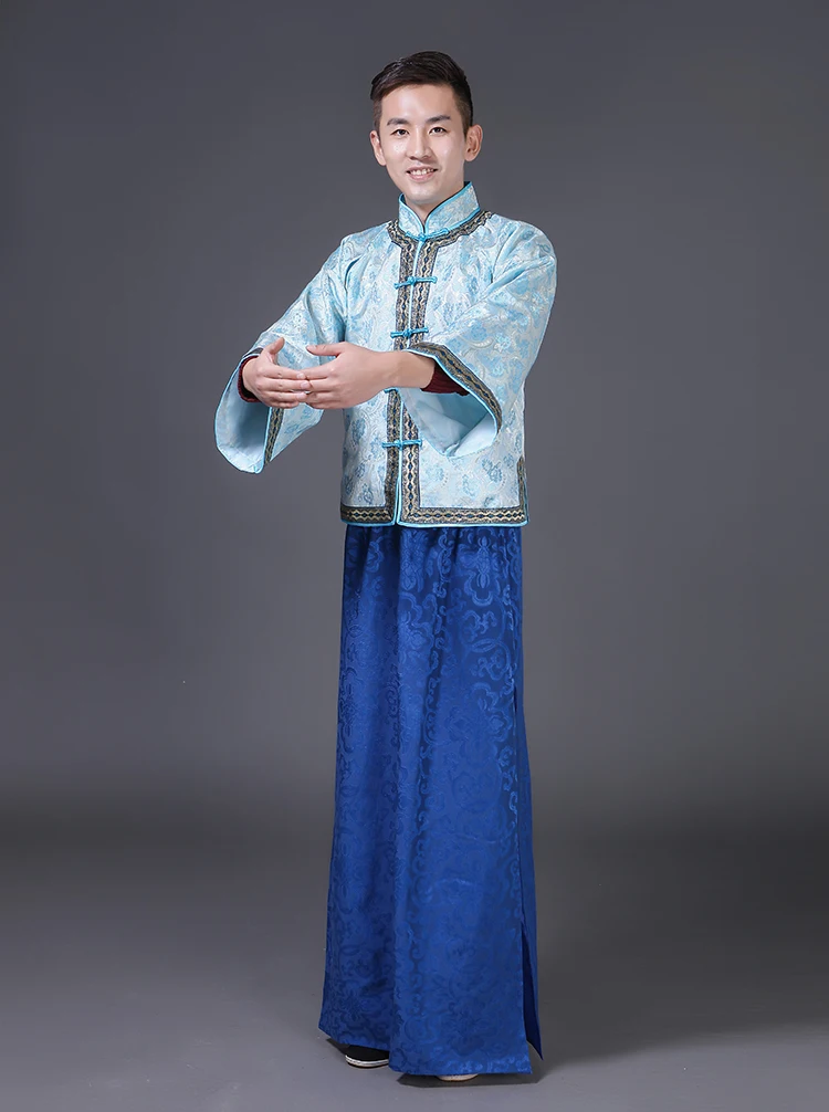 Китайский Мужской Cheongsam Tang костюм, костюм, Восточный Hanfu мужской vestido, традиционный китайский древний династии Цин, gar men t