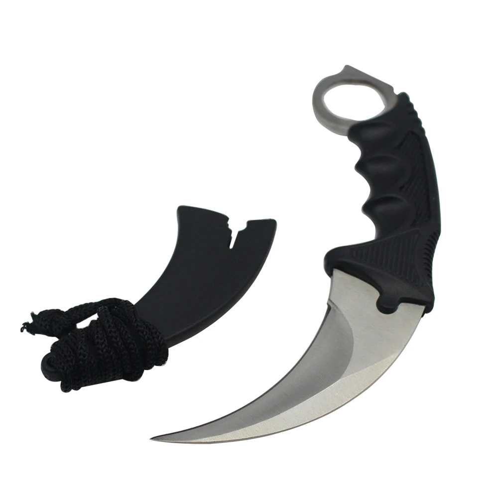 CSGO нож Karambit, тренировочный нож с фиксированным лезвием, многофункциональный нож с оболочкой, охотничьи ножи для выживания, карманные ножи для шеи CS, холодная Прямая поставка