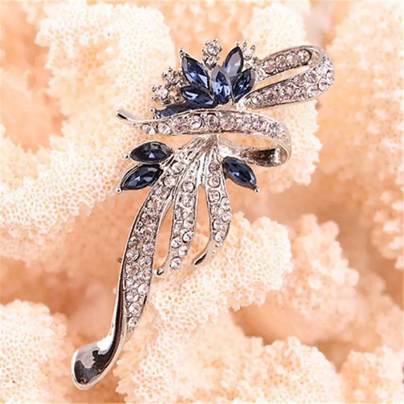 Multi-color Crystal Wheat Brooches For Women Rhinestone Brooch Pin Fashion Jewelry Coat Dress Corsage Flower Style | Украшения и