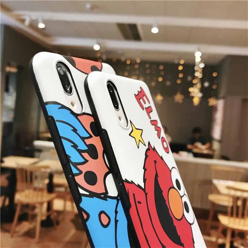 Японский мультяшный чехол для телефона Huawei P30 P20 Lite Mate 20 Pro Cookie Elmo Honor 7x 8x 8Pro 9N 20i V10 Play