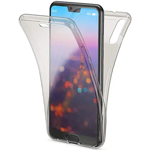 Черный 360 задний+ передний Мягкий ТПУ чехол для huawei P20 Pro P30 Lite Y6 Y7 P Smart чехол s P8 P9 P10 Plus Mate20 10 полный защитный чехол - Цвет: Черный
