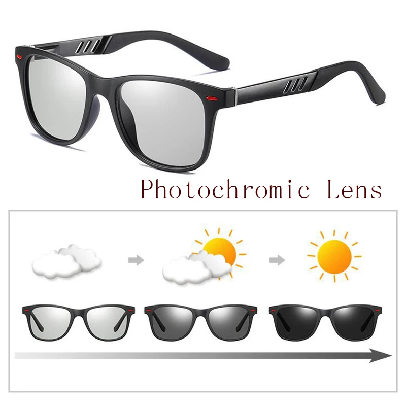 

Square Photochromic Day Night Sunglasses Men Women Polarized Chameleon Driving Sun Glasses Male oculos gafas de sol