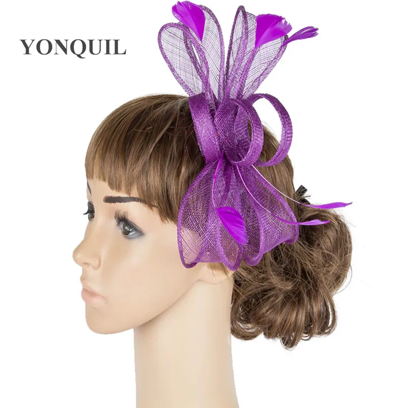 

New Classic Sinamay Hair Fascinator Hat Womens Elegant Wedding Bridal Gorgeous Mesh Occasion Headwear Female Hair Accessories