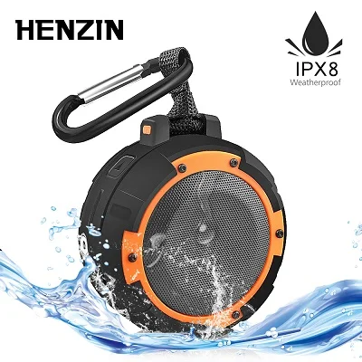 Orange Открытый портативный Bluetooth динамик Водонепроницаемый IPX8 5W1500mAh светодиодный HiFI беспроводной динамик w кронштейн присоска для спорта на открытом воздухе - Цвет: Orange