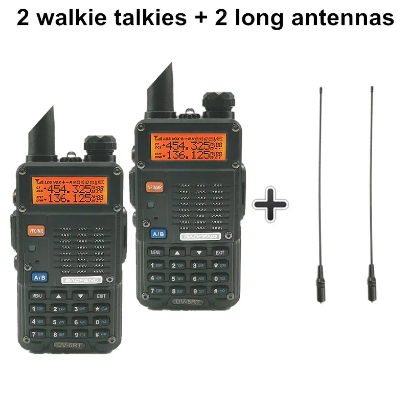 Add 2 38cm antennas 2 шт Baofeng UV-5RT Walkie Talke радио Comunicador UV 5RT CB радио сканер Расширенный Baofeng UV-5R Walky Talky Профессиональный UV5R - Цвет: Add 2 38cm antennas