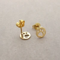daisies stude earrings dog paw earrings print dye cut coin shaped animal earrings for women 30pcslot