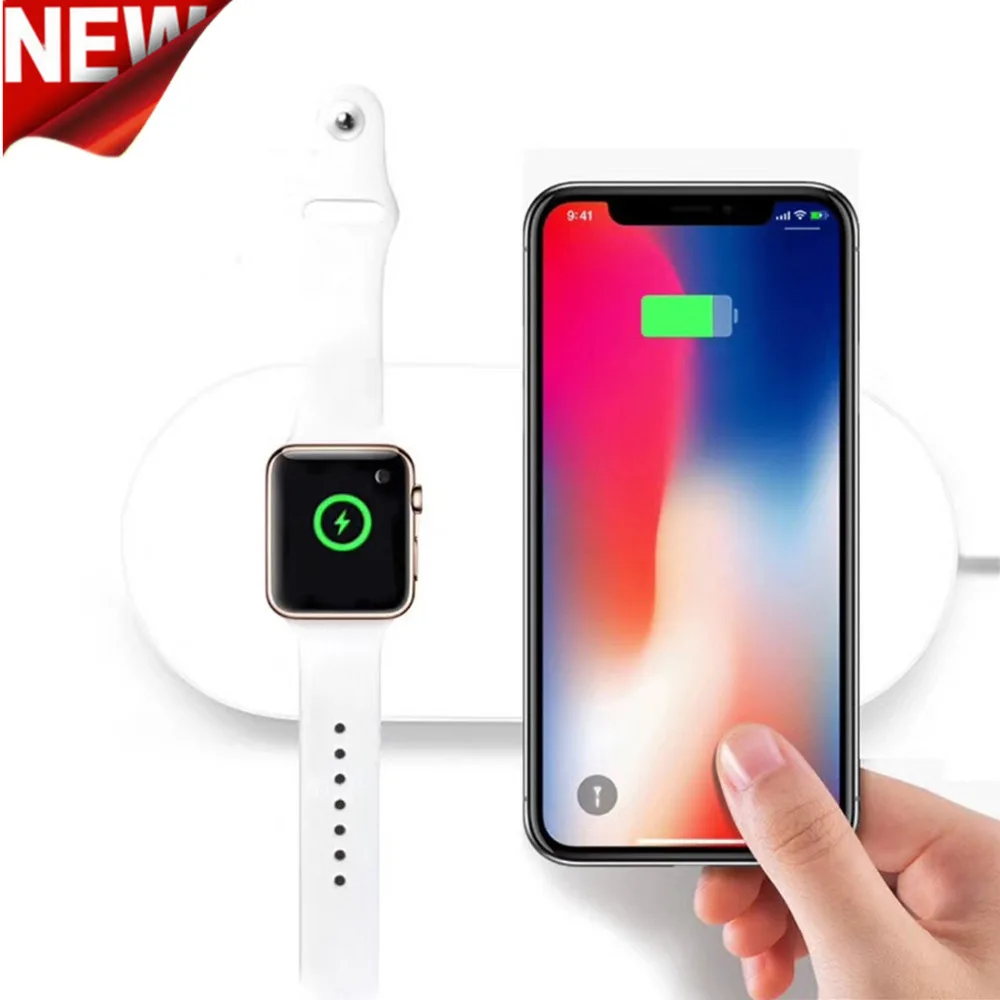 Беспроводное зарядное устройство 2 в 1 для Apple Watch 6 5 4 3 se Series iWatch зарядная