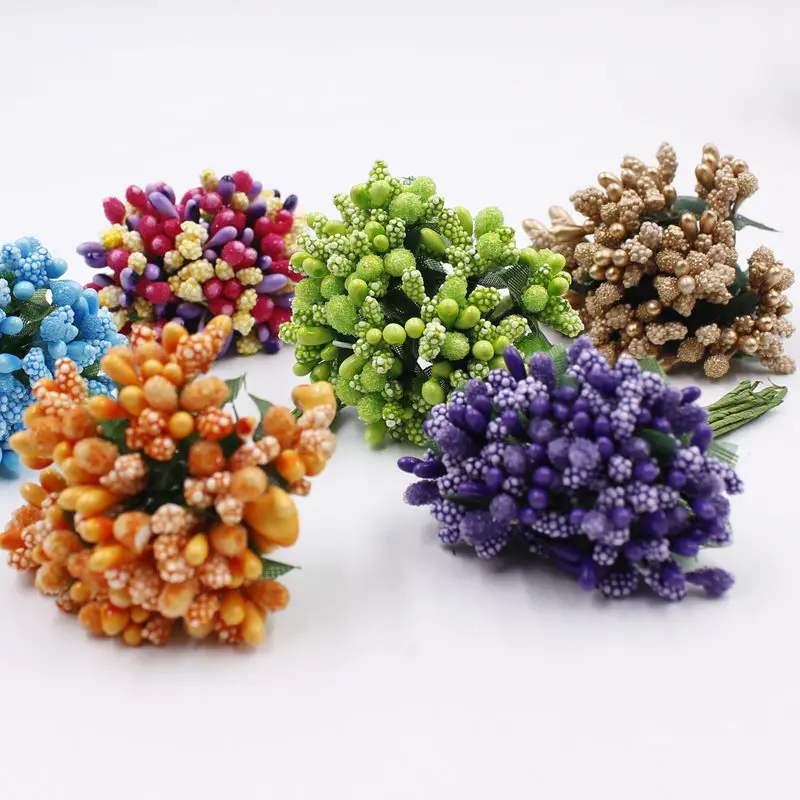 12 шт. искусственные цветы ягоды венки для свадебного украшения ремесленные