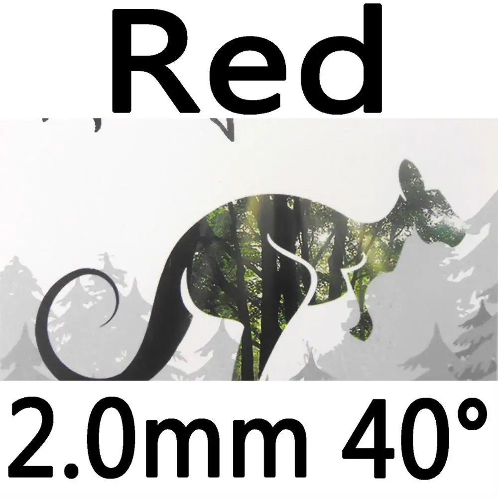 red 2.0mm H40 61 секундный кенгуру Pips-в настольном теннисе резиновый с белой губкой - Цвет: red 2.0mm H40