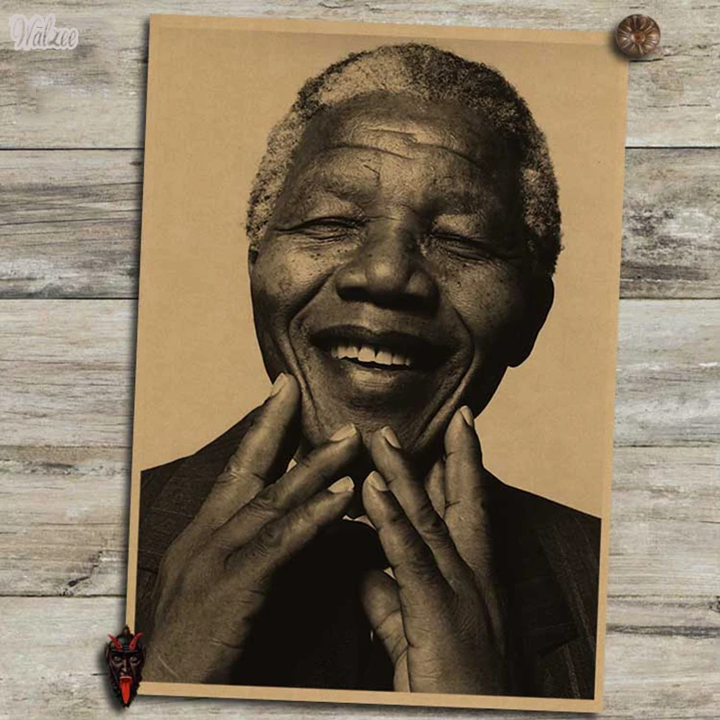 Мандела в Южной Африке лидер политик Ретро плакат портрет классе книжный магазин