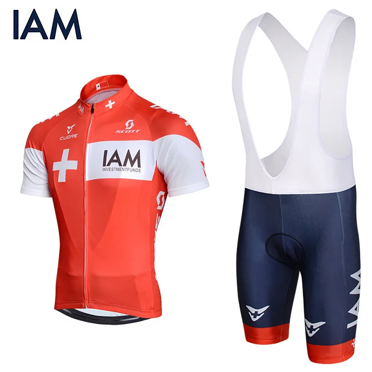 2015IAM Team red Cycling Jersey Short sleeve cycling clothes ropa ciclismo MTB 2015 high quality Bike Jersey+cycling tight | Спорт и