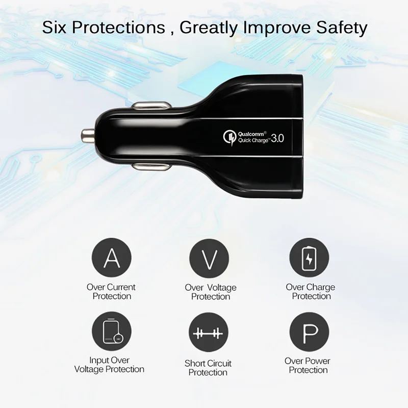 Тип C USB Автомобильное Зарядное устройство Quick Charge 3 0 2 Fast для iPhone 8 Plus X huawei samsung S8 Mi8 QC