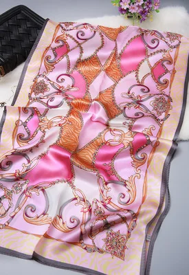 2017 Luxury Brand Women Big Chain Silk Scarf 2018 Sexy Real Scarves 55x175cm Shawls Twill | Аксессуары для одежды