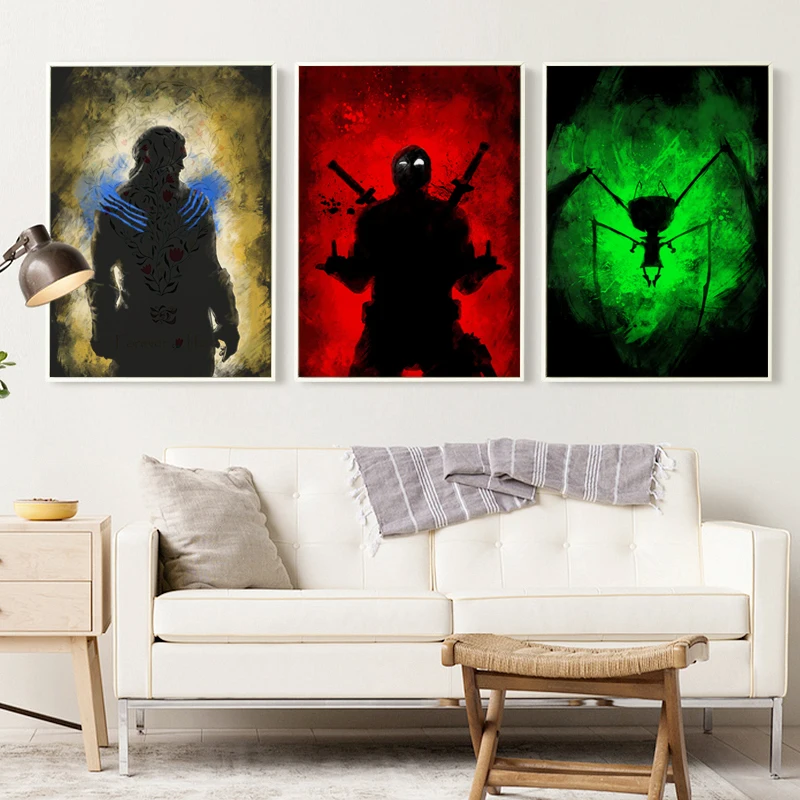 FGHGF Modern Simple Retro Movie Deadpool Canvas Creative Art Style Painting Print Image Poster Murals Home Decoration | Дом и сад