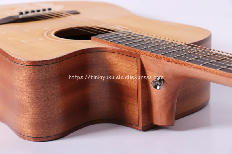Finlay 41 &quotакустическая электрогитара Массив ели Топ/красное дерево тело 12