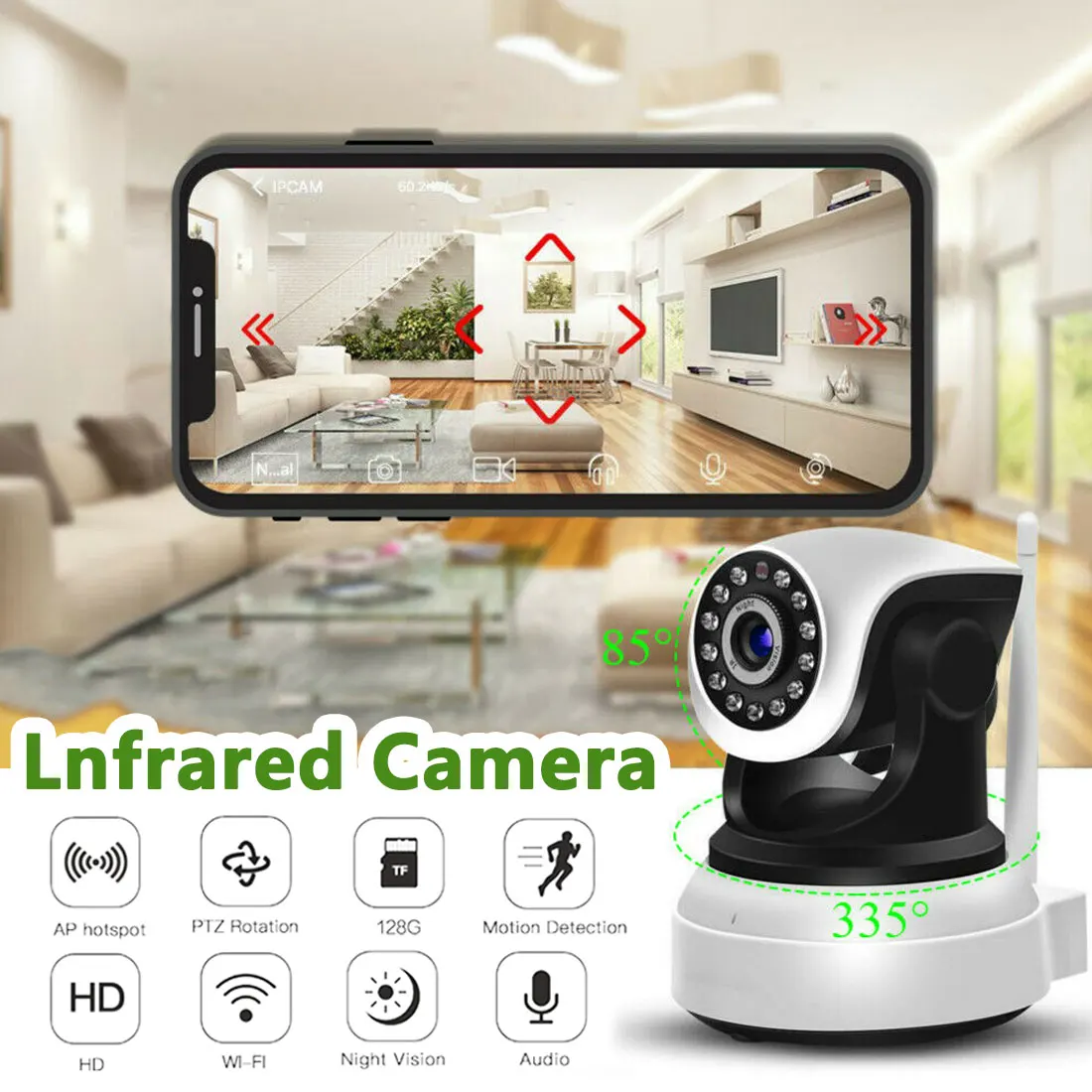 IP Беспроводная камера инфракрасная камера для записи HD видео сенсор микро камера s ночного видения Видеокамера система безопасности камеры