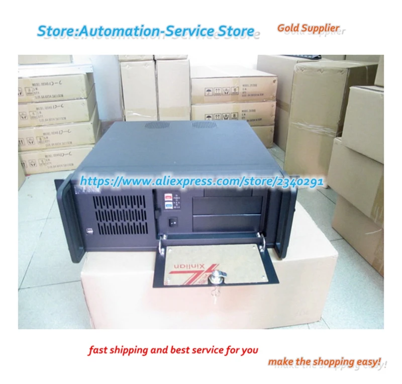 4U Industrial Control Server Monitoring Equipment Video Storage Case ATX Board PC Power Black White | Электроника
