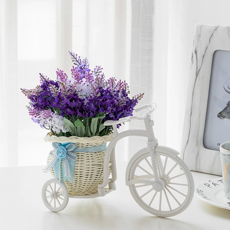 Искусственные цветы лаванды корзина для велосипеда декоративные горшечные