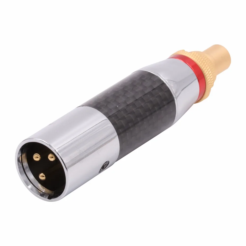 3Pin Женский Мужской баланс XLR на Женский RCA конвертер разъем Hifi аудио штекер Адаптер углеродное волокно позолоченный латунный проводник