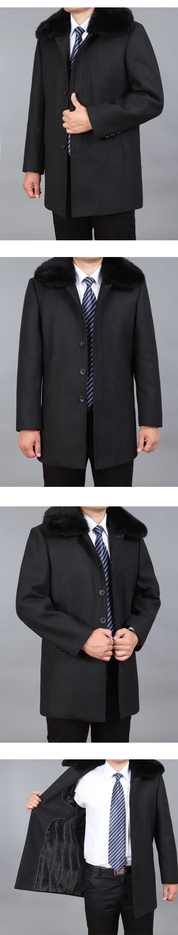 Mu Yuan Yang большой размер 3XL 4XL Зимние Повседневные шерстяные куртки для мужчин одежда мужские шерстяные куртки шерсть и смесь пальто